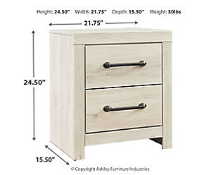 Cambeck 22" 2 Drawer Charging Nightstand