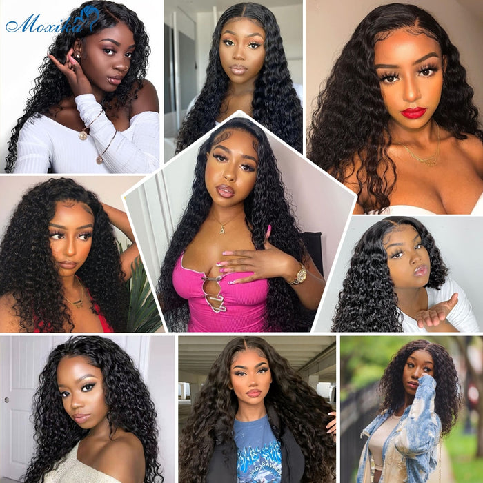 Deep Wave Closure Wig Human Hair Wigs Lace Frontal 13x6 Lace Front Wig PrePlucked Bleached Knots Wigs 13x4 Deep Wave Frontal Wig