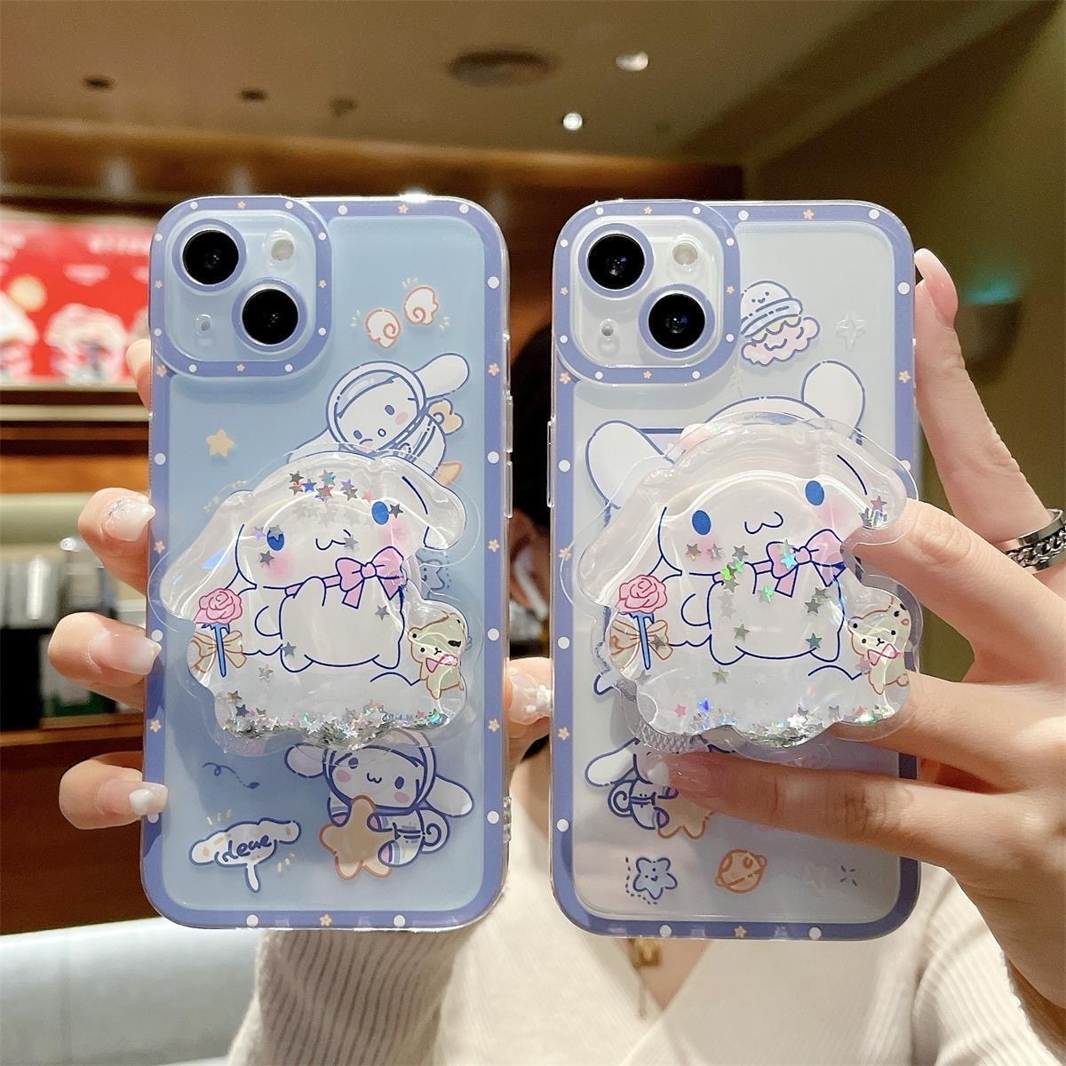 Cinnamoroll Sanrio With Quicksand Stand Phone Case Cinnamoroll Sanrio With Quicksand Stand Phone Case
