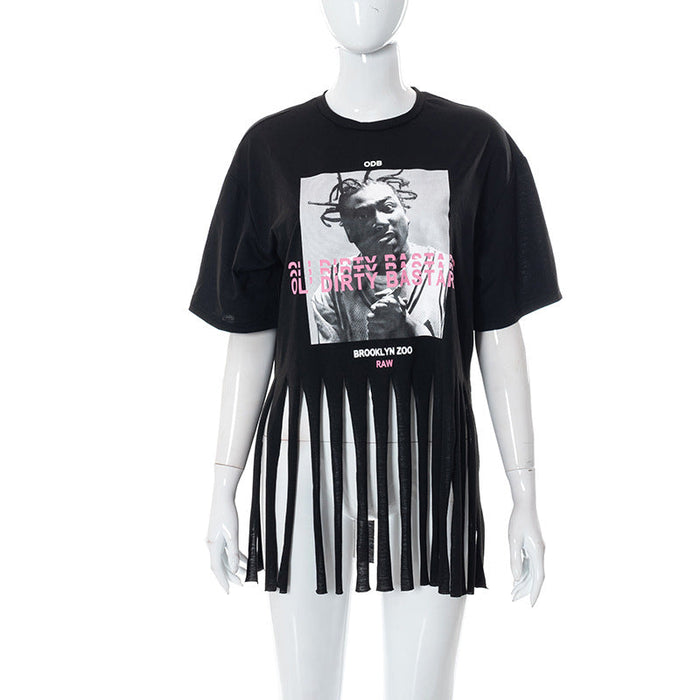 ODB Graphic Print Tassel Tee