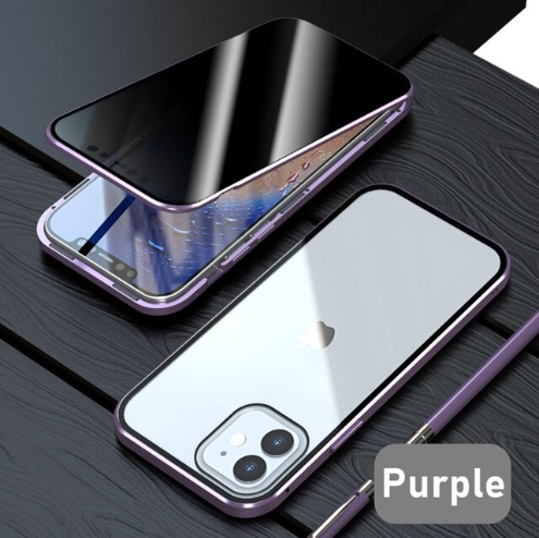 Glass Privacy Metal Phone Case For iPhone 14