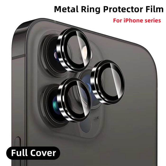 Camera Lens Metal Ring Protector Glass for iPhones