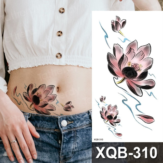 Colorful Flowers Among Other Tattoos