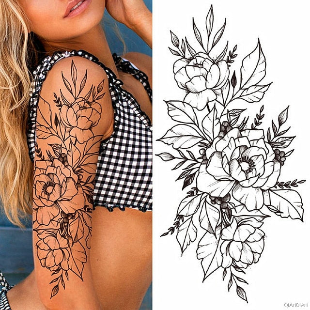 Flowers and Animals Body Tattoos