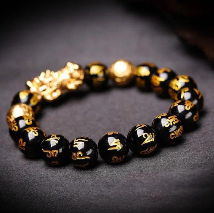 The Wealth Attractor Feng Shui Black Obsidian Bracelet