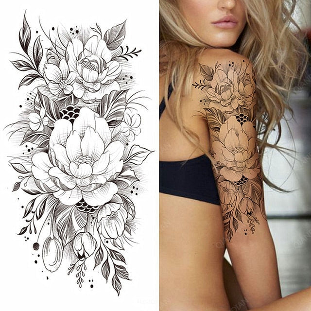 Flowers and Animals Body Tattoos